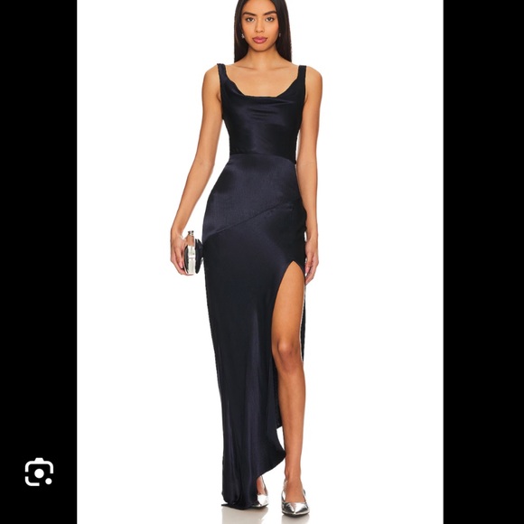 Bec & Bridge Moon Dance Cowl Dress Navy US size 6